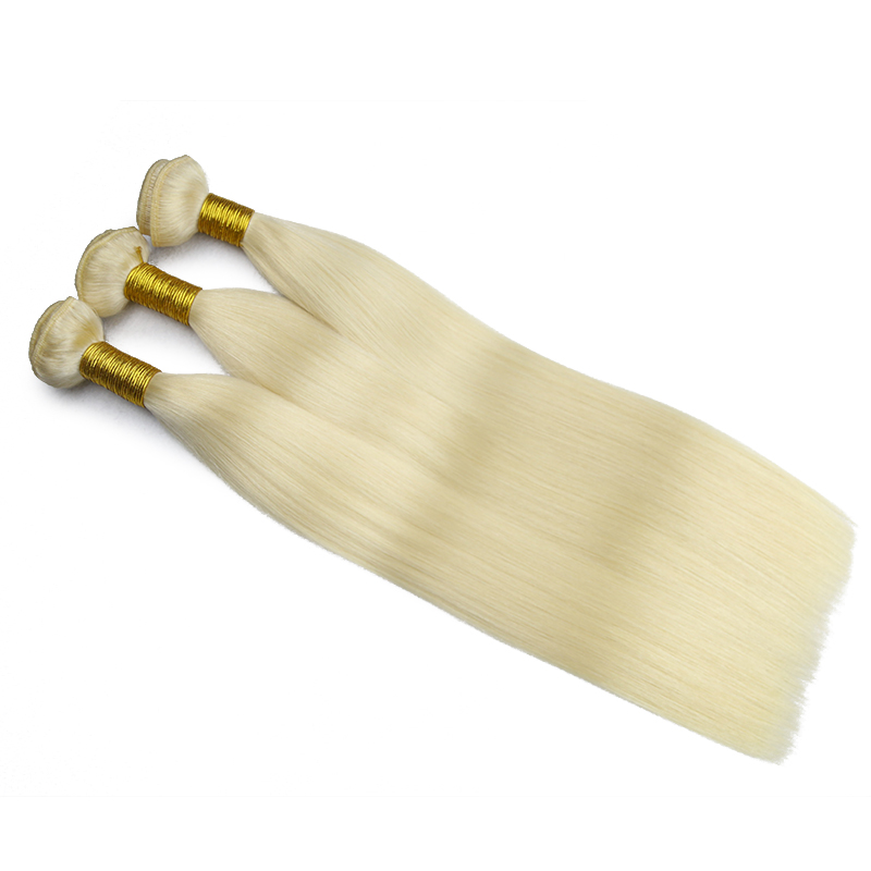 High Quality Thin Straight 60# Blonde Remy Double Wefted Machine Human Hair Weft Extensions